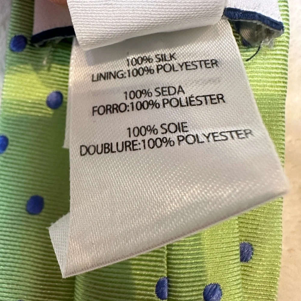 Kitestrings 15” Tie Green & Blue Dot Kids Tie Slips Over Neck, Adjustable